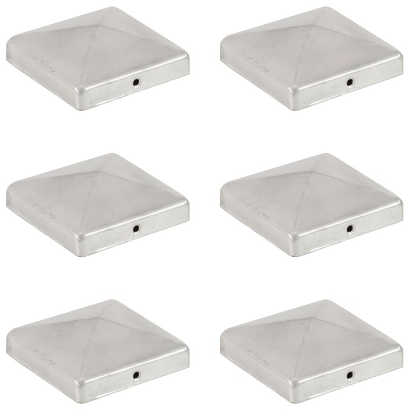 vidaXL Pfostenkappen 6 Stk. Pyramide Verzinktes Metall 101 x 101 mm vidaXL Pfostenkappen 6 Stk. Pyramide Verzinktes Metall 101 x 101 mm