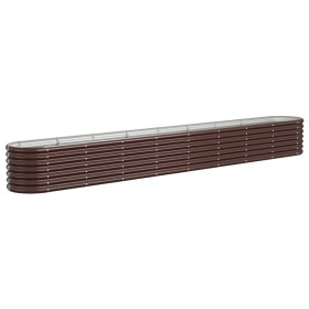 vidaXL Hochbeet Pulverbeschichteter Stahl 332x40x36 cm Braun