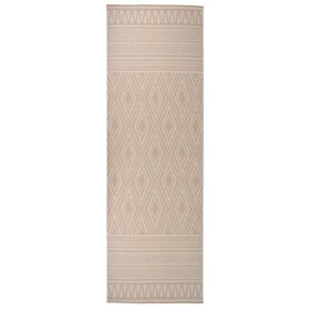 vidaXL Outdoor-Teppich Flachgewebe 80x250 cm Braun Gestreift