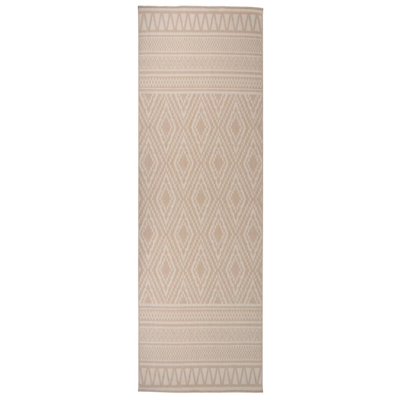 vidaXL Outdoor-Teppich Flachgewebe 80x250 cm Braun Gestreift vidaXL Outdoor-Teppich Flachgewebe 80x250 cm Braun Gestreift