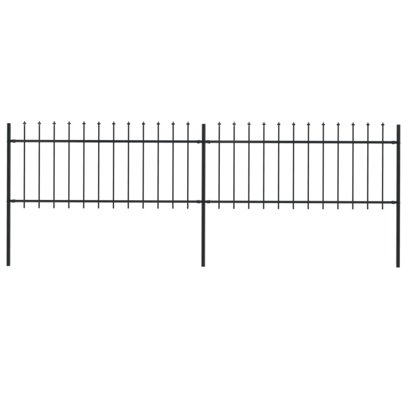vidaXL Gartenzaun mit Speerspitzen Stahl 3,4 x 0,8 m Schwarz vidaXL Gartenzaun mit Speerspitzen Stahl 3,4 x 0,8 m Schwarz