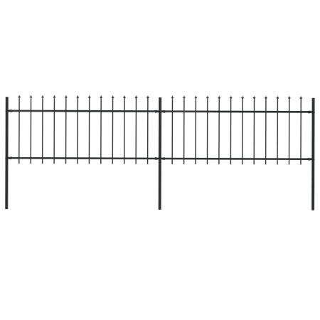 vidaXL Gartenzaun mit Speerspitzen Stahl 3,4 x 0,8 m Schwarz