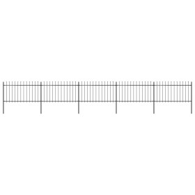 vidaXL Gartenzaun mit Speerspitzen Stahl 8,5 x 1 m Schwarz
