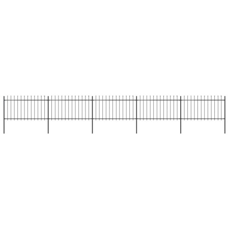 vidaXL Gartenzaun mit Speerspitzen Stahl 8,5 x 1 m Schwarz