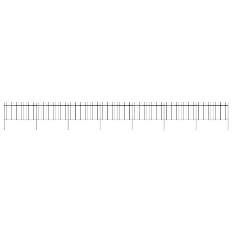 vidaXL Gartenzaun mit Speerspitzen Stahl 11,9 x 1 m Schwarz vidaXL Gartenzaun mit Speerspitzen Stahl 11,9 x 1 m Schwarz