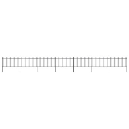 vidaXL Gartenzaun mit Speerspitzen Stahl 11,9 x 1 m Schwarz