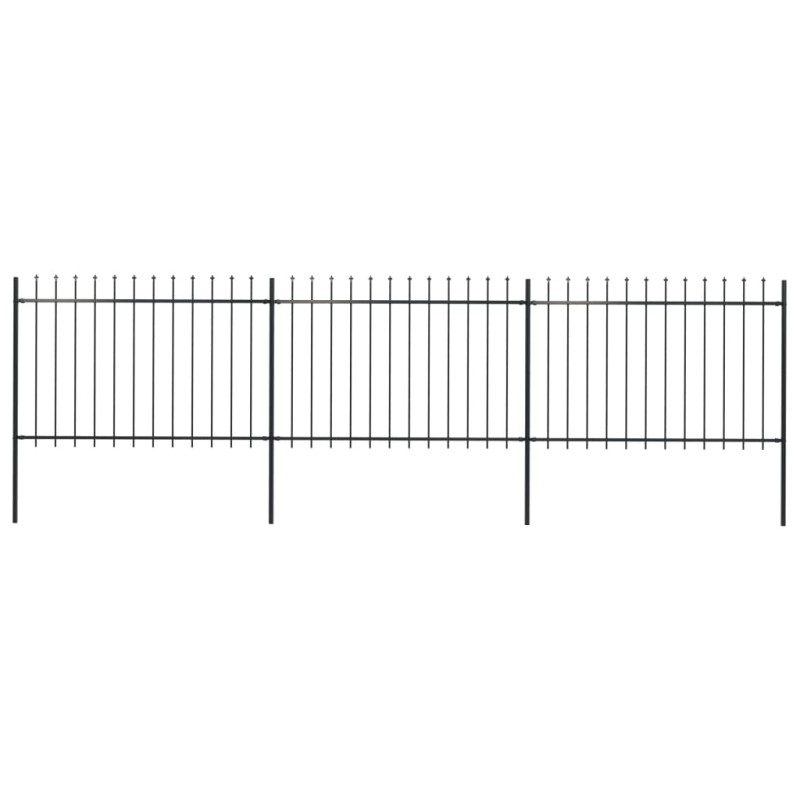 vidaXL Gartenzaun mit Speerspitzen Stahl 5,1 x 1,2 m Schwarz vidaXL Gartenzaun mit Speerspitzen Stahl 5,1 x 1,2 m Schwarz
