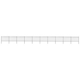 vidaXL Gartenzaun mit Speerspitzen Stahl 17 x 1,2 m Schwarz