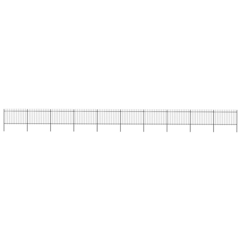 vidaXL Gartenzaun mit Speerspitzen Stahl 17 x 1,2 m Schwarz vidaXL Gartenzaun mit Speerspitzen Stahl 17 x 1,2 m Schwarz