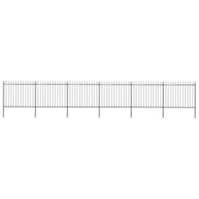 vidaXL Gartenzaun mit Speerspitzen Stahl 10,2 x 1,5 m Schwarz