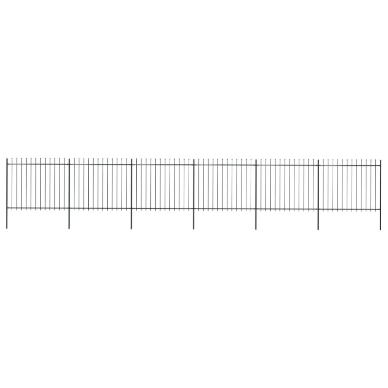vidaXL Gartenzaun mit Speerspitzen Stahl 10,2 x 1,5 m Schwarz vidaXL Gartenzaun mit Speerspitzen Stahl 10,2 x 1,5 m Schwarz