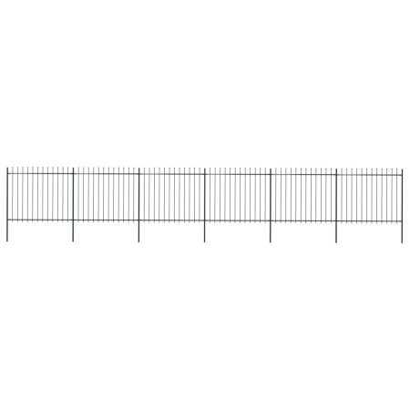 vidaXL Gartenzaun mit Speerspitzen Stahl 10,2 x 1,5 m Schwarz
