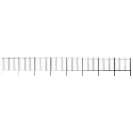 vidaXL Gartenzaun mit Speerspitzen Stahl 13,6 x 1,5 m Schwarz