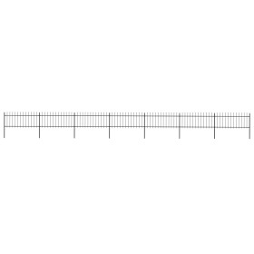 vidaXL Gartenzaun mit Speerspitzen Stahl 11,9 x 0,8 m Schwarz