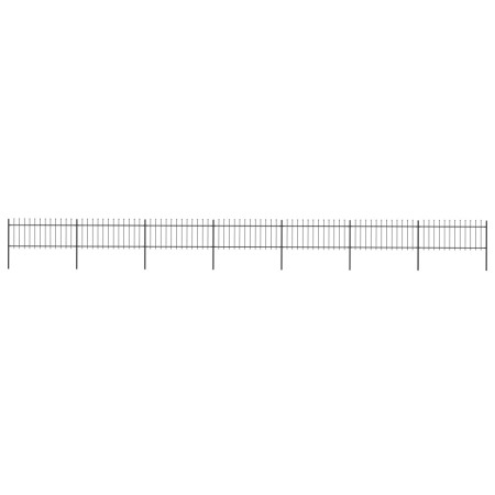 vidaXL Gartenzaun mit Speerspitzen Stahl 11,9 x 0,8 m Schwarz