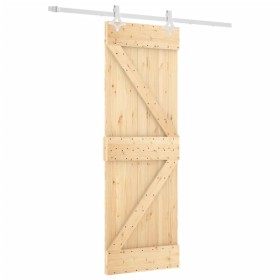 vidaXL Schiebetür mit Beschlag 70x210 cm Massivholz Kiefer