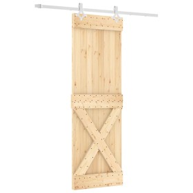 vidaXL Schiebetür mit Beschlag 70x210 cm Massivholz Kiefer