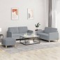 vidaXL 3-tlg. Sofagarnitur mit Kissen Hellgrau Stoff vidaXL 3-tlg. Sofagarnitur mit Kissen Hellgrau Stoff