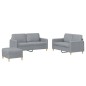 vidaXL 3-tlg. Sofagarnitur mit Kissen Hellgrau Stoff vidaXL 3-tlg. Sofagarnitur mit Kissen Hellgrau Stoff