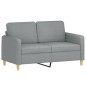 vidaXL 3-tlg. Sofagarnitur mit Kissen Hellgrau Stoff vidaXL 3-tlg. Sofagarnitur mit Kissen Hellgrau Stoff