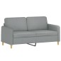 vidaXL 3-tlg. Sofagarnitur mit Kissen Hellgrau Stoff vidaXL 3-tlg. Sofagarnitur mit Kissen Hellgrau Stoff