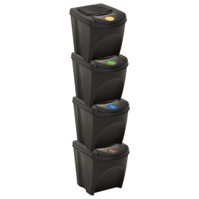 vidaXL Stapelbare Mülleimer 4 Stk. Anthrazit 100 L  