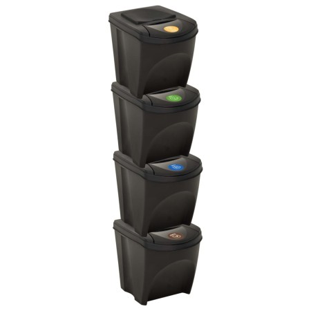vidaXL Stapelbare Mülleimer 4 Stk. Anthrazit 100 L  