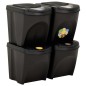 vidaXL Stapelbare Mülleimer 4 Stk. Anthrazit 100 L vidaXL Stapelbare Mülleimer 4 Stk. Anthrazit 100 L