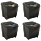 vidaXL Stapelbare Mülleimer 4 Stk. Anthrazit 100 L vidaXL Stapelbare Mülleimer 4 Stk. Anthrazit 100 L