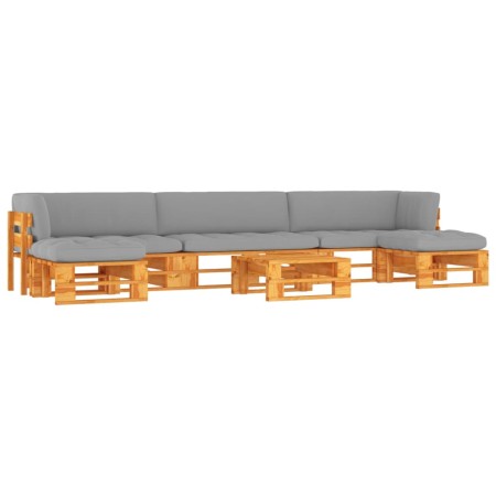 vidaXL 6-tlg. Paletten-Lounge-Set Honigbraun Imprägniertes Kiefernholz