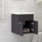 vidaXL Waschbeckenunterschrank mit Einbaubecken Grau Holzwerkstoff vidaXL Waschbeckenunterschrank mit Einbaubecken Grau Holzwerkstoff