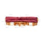 vidaXL 4-tlg. Paletten-Lounge-Set mit Kissen in Rot Holz vidaXL 4-tlg. Paletten-Lounge-Set mit Kissen in Rot Holz