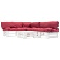 vidaXL 4-tlg. Paletten-Lounge-Set mit Kissen in Rot Holz vidaXL 4-tlg. Paletten-Lounge-Set mit Kissen in Rot Holz