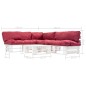 vidaXL 4-tlg. Paletten-Lounge-Set mit Kissen in Rot Holz vidaXL 4-tlg. Paletten-Lounge-Set mit Kissen in Rot Holz
