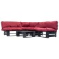 vidaXL 4-tlg. Paletten-Lounge-Set mit Kissen in Rot Holz vidaXL 4-tlg. Paletten-Lounge-Set mit Kissen in Rot Holz