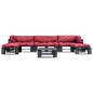 vidaXL 6-tlg. Paletten-Lounge-Set mit Kissen in Rot Holz vidaXL 6-tlg. Paletten-Lounge-Set mit Kissen in Rot Holz