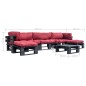 vidaXL 6-tlg. Paletten-Lounge-Set mit Kissen in Rot Holz vidaXL 6-tlg. Paletten-Lounge-Set mit Kissen in Rot Holz