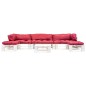vidaXL 6-tlg. Paletten-Lounge-Set mit Kissen in Rot Holz vidaXL 6-tlg. Paletten-Lounge-Set mit Kissen in Rot Holz