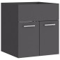 vidaXL Waschbeckenunterschrank mit Einbaubecken Grau Holzwerkstoff vidaXL Waschbeckenunterschrank mit Einbaubecken Grau Holzwerkstoff