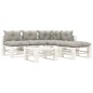 vidaXL 6-tlg. Garten-Lounge-Set Paletten mit Kissen in Taupe Holz vidaXL 6-tlg. Garten-Lounge-Set Paletten mit Kissen in Taupe Holz