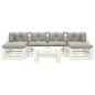 vidaXL 7-tlg. Garten-Lounge-Set Paletten mit Kissen in Taupe Holz vidaXL 7-tlg. Garten-Lounge-Set Paletten mit Kissen in Taupe Holz