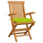 vidaXL Gartenstühle mit Hellgrünen Kissen 3 Stk. Massivholz Teak vidaXL Gartenstühle mit Hellgrünen Kissen 3 Stk. Massivholz Teak