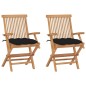vidaXL Gartenstühle mit Schwarzen Kissen 2 Stk. Massivholz Teak vidaXL Gartenstühle mit Schwarzen Kissen 2 Stk. Massivholz Teak