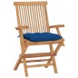 vidaXL Gartenstühle mit Blauen Kissen 4 Stk. Massivholz Teak vidaXL Gartenstühle mit Blauen Kissen 4 Stk. Massivholz Teak