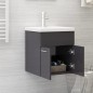 vidaXL Waschbeckenunterschrank mit Einbaubecken Hochglanz-Grau vidaXL Waschbeckenunterschrank mit Einbaubecken Hochglanz-Grau