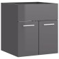 vidaXL Waschbeckenunterschrank mit Einbaubecken Hochglanz-Grau vidaXL Waschbeckenunterschrank mit Einbaubecken Hochglanz-Grau