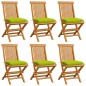 vidaXL Gartenstühle mit Hellgrünen Kissen 6 Stk. Massivholz Teak vidaXL Gartenstühle mit Hellgrünen Kissen 6 Stk. Massivholz Teak