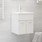 Waschbeckenunterschrank mit Einbaubecken Hochglanz-Weiß Waschbeckenunterschrank mit Einbaubecken Hochglanz-Weiß