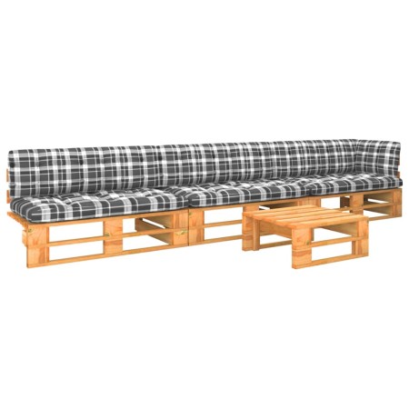 vidaXL 4-tlg. Paletten-Lounge-Set Honigbraun Imprägniertes Kiefernholz