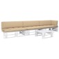 vidaXL 4-tlg. Paletten-Lounge-Set Weiß Imprägniertes Kiefernholz vidaXL 4-tlg. Paletten-Lounge-Set Weiß Imprägniertes Kiefernholz